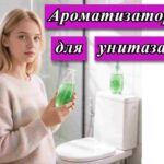 девушка с гелевым ароматизатором для унитаза на картинке