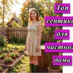 девушка возле септика на даче на картинке